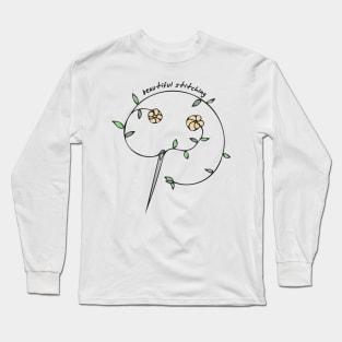 Hand Drawn Illustrations Beautiful Stitching Sewing Gift Long Sleeve T-Shirt